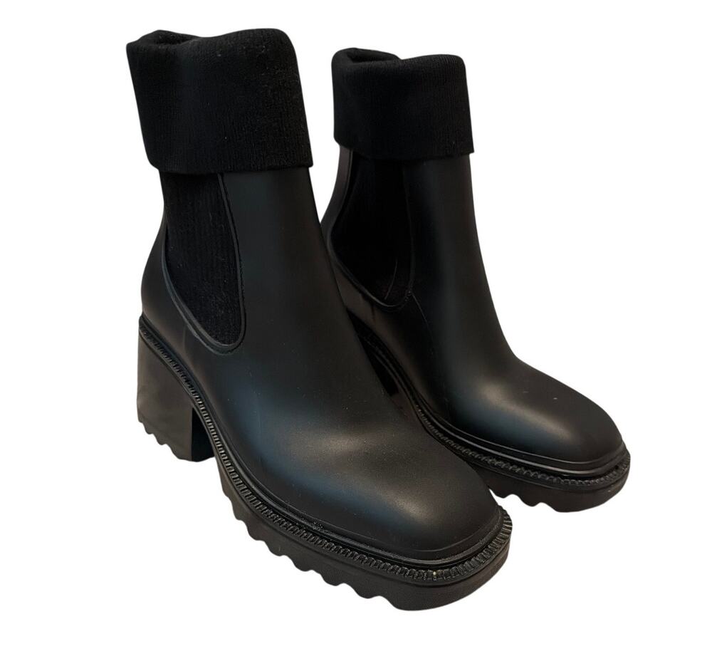 Circus NY Sam Edelman Kala Black Square Toe Rain Boots Women's 10